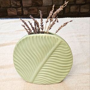 World Market Green Leaf-Shaped Vase